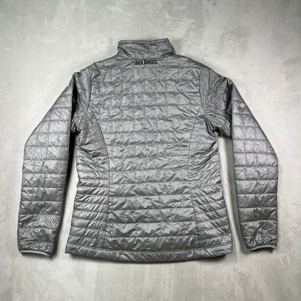 Patagonia Nano Puff Jacket Women M Gray Full Zip Puffer Outdoor x Jack Daniels - Picture 2 of 11